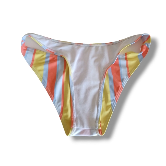 💥 Women's Multicolored Stripe High Leg Bikini Swim Bottoms - Picture 15 of 16